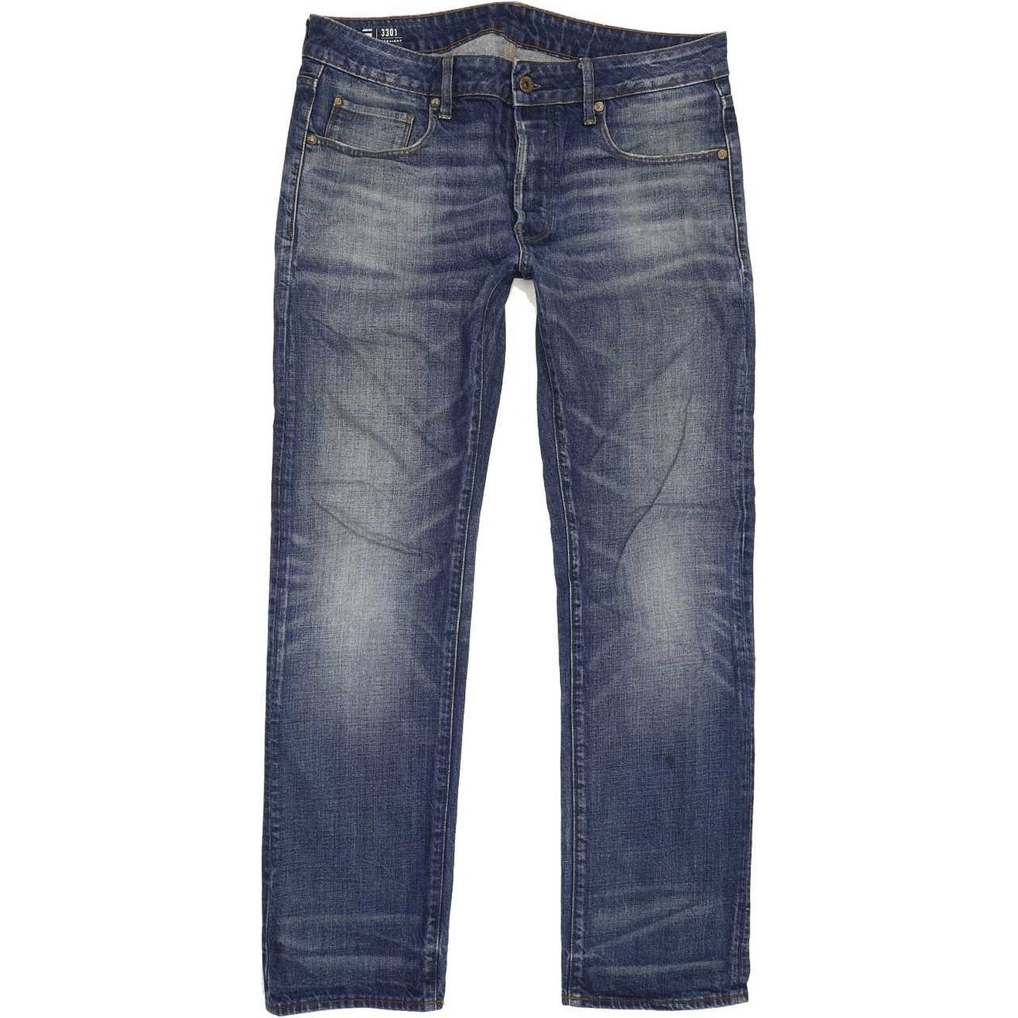 G-Star 3301 Men Blue Straight Regular Jeans W33 L31