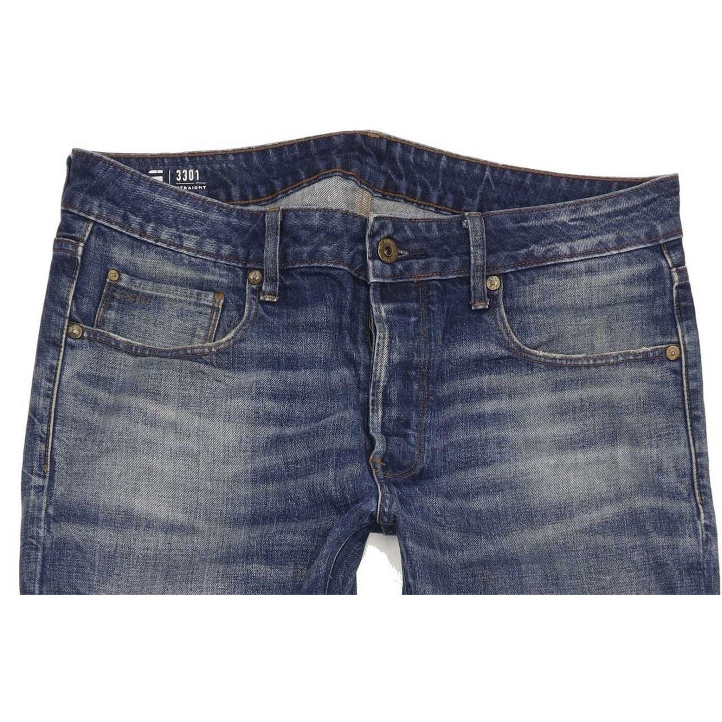 G-Star 3301 Men Blue Straight Regular Jeans W33 L31
