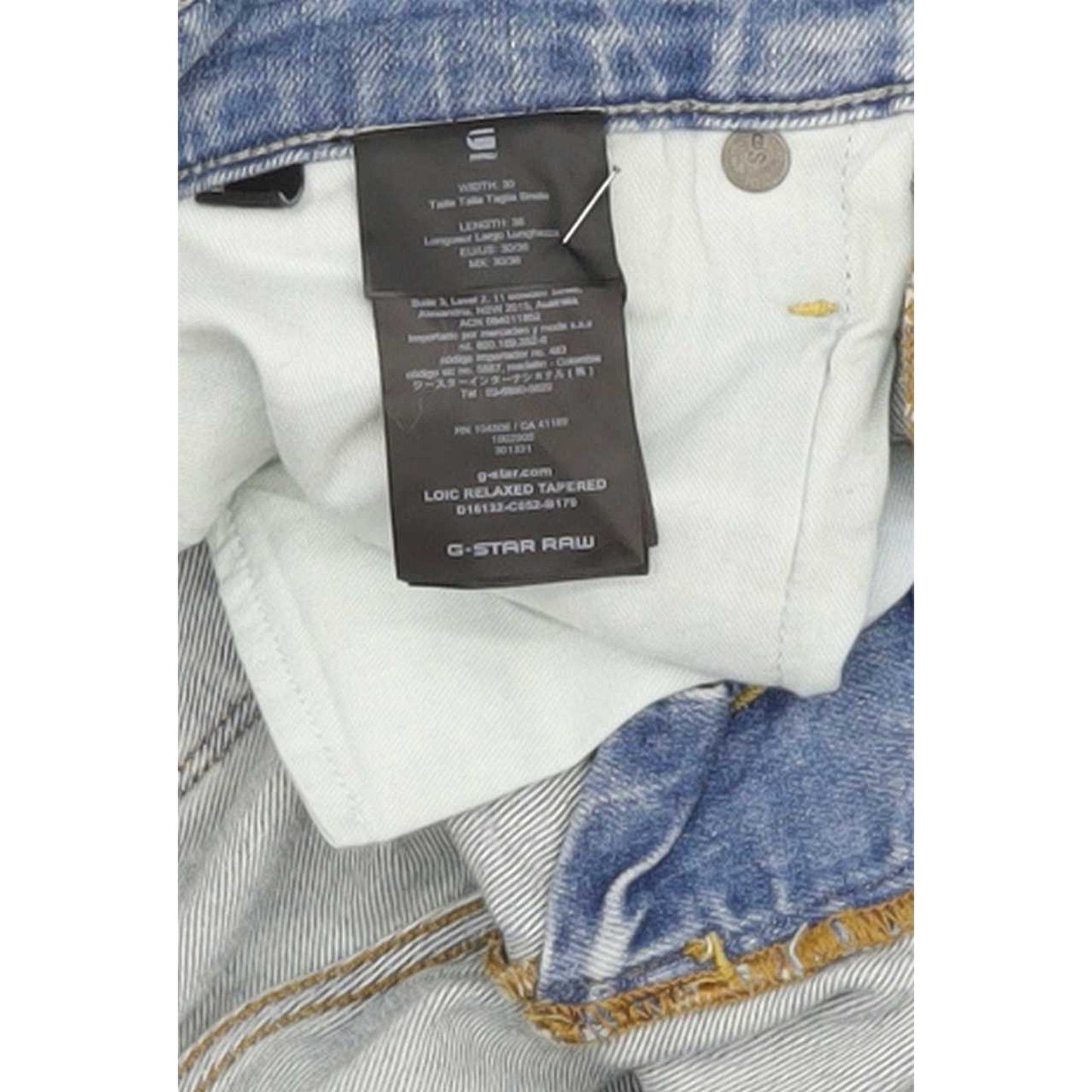 G-Star Loic Men Blue Tapered Relaxed Stretch Jeans W30 L36