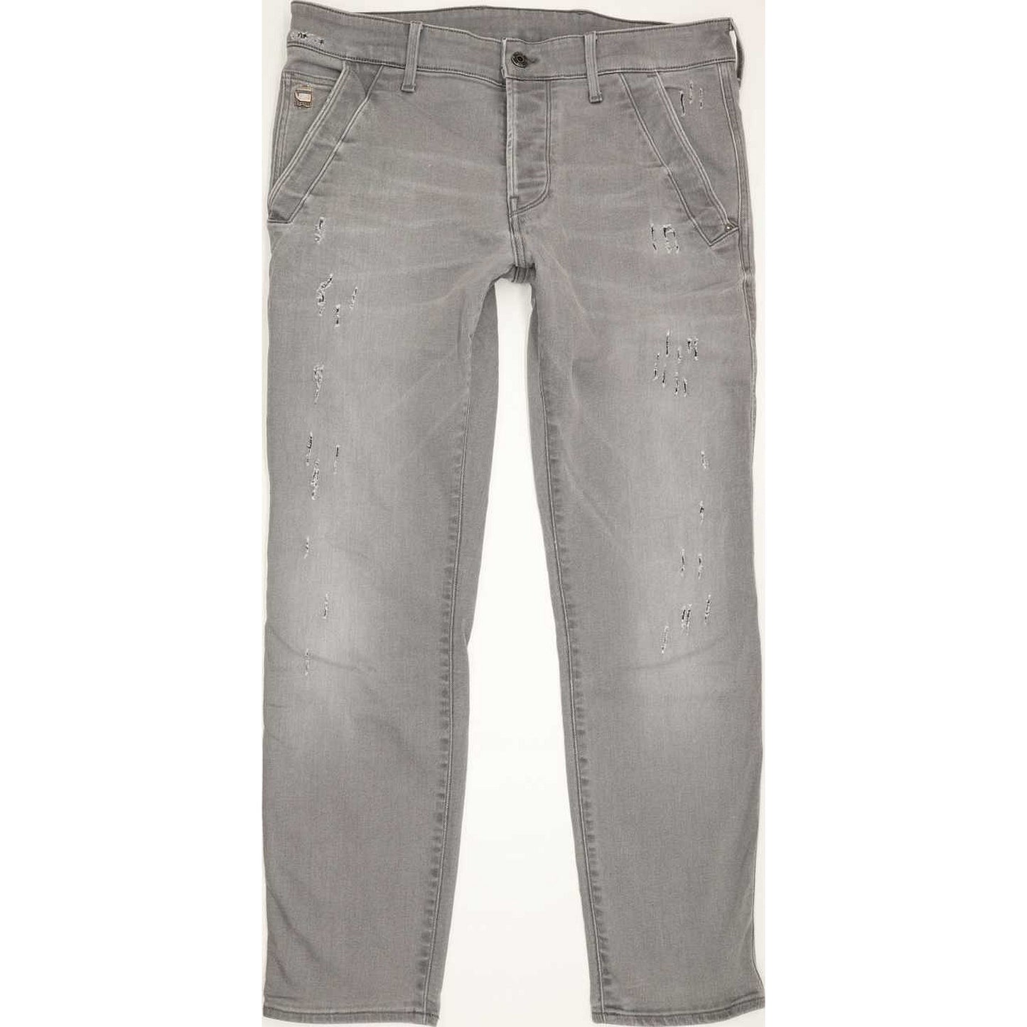 G-Star Bronson Men Grey Straight Slim Stretch Jeans W33 L30