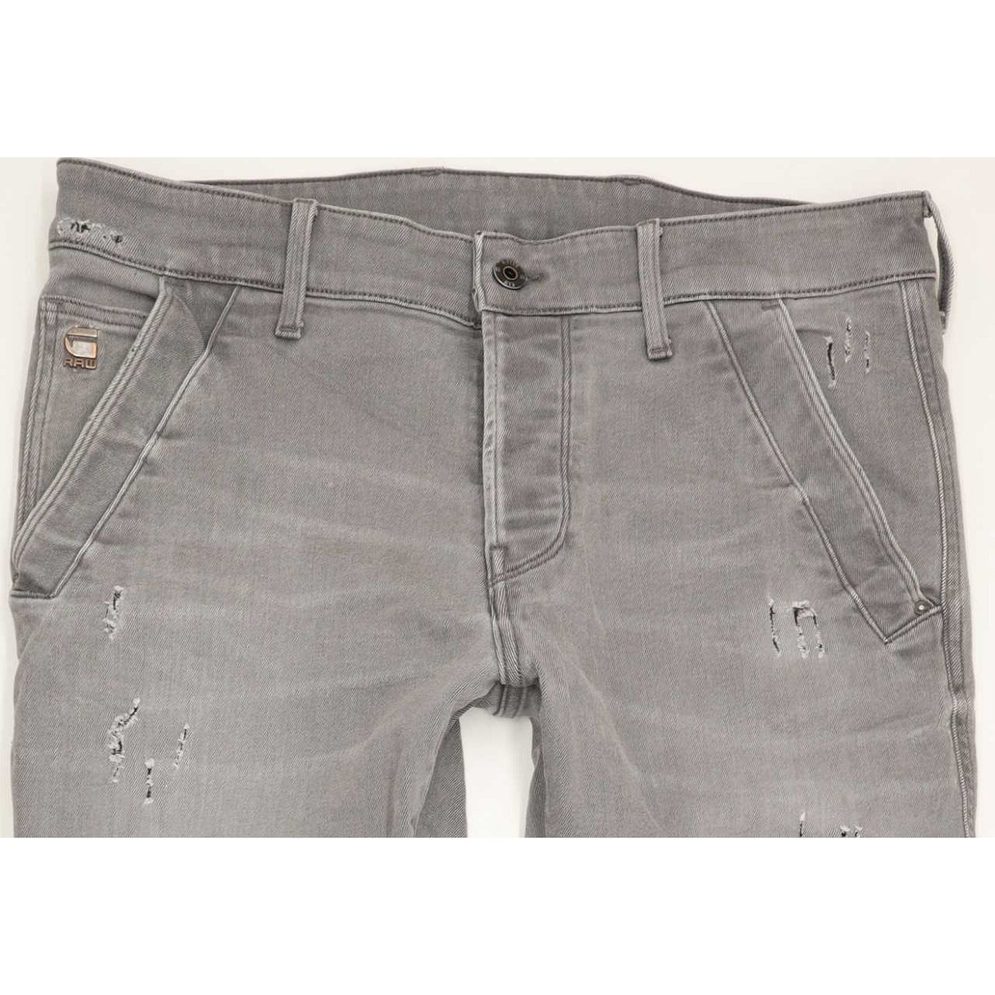 G-Star Bronson Men Grey Straight Slim Stretch Jeans W33 L30