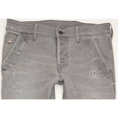 G-Star Bronson Men Grey Straight Slim Stretch Jeans W33 L30