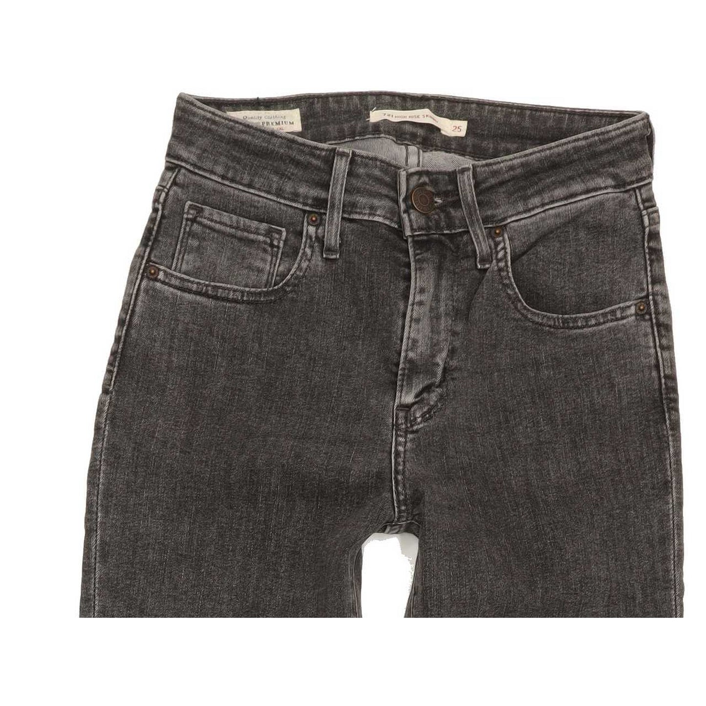 Levi's 721 High Rise Women Charcoal Skinny Stretch Jeans W25 L26