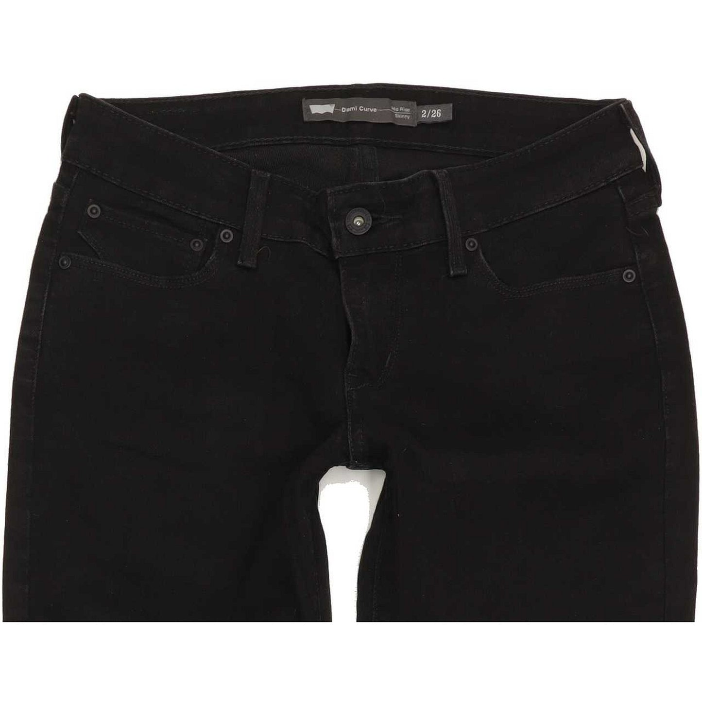 Levi's Demi Curve Women Black Skinny Slim Stretch Jeans W26 L31