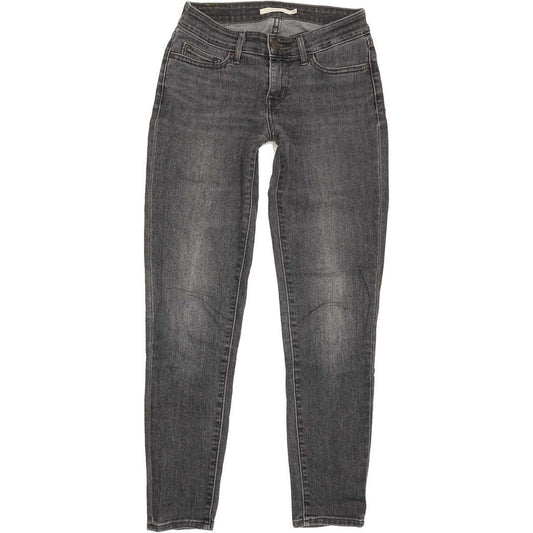 Levi's 711 Women Grey Skinny Slim Stretch Jeans W26 L28