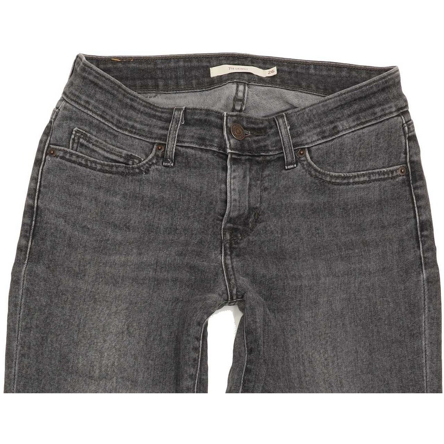 Levi's 711 Women Grey Skinny Slim Stretch Jeans W26 L28