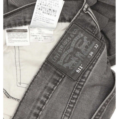 Levi's 511 Men Grey Straight Slim Stretch Jeans W36 L31