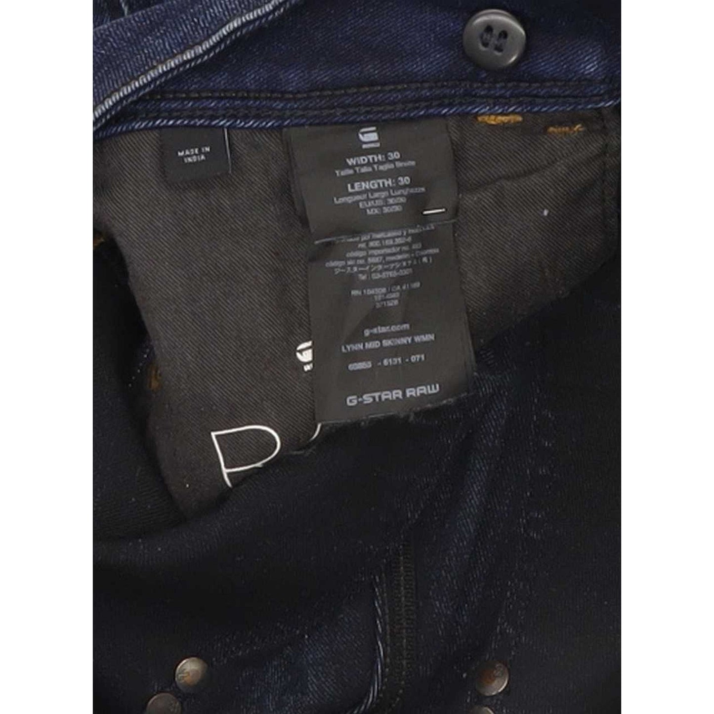 G-Star Lynn Mid Women Blue Skinny Slim Stretch Jeans W30 L27