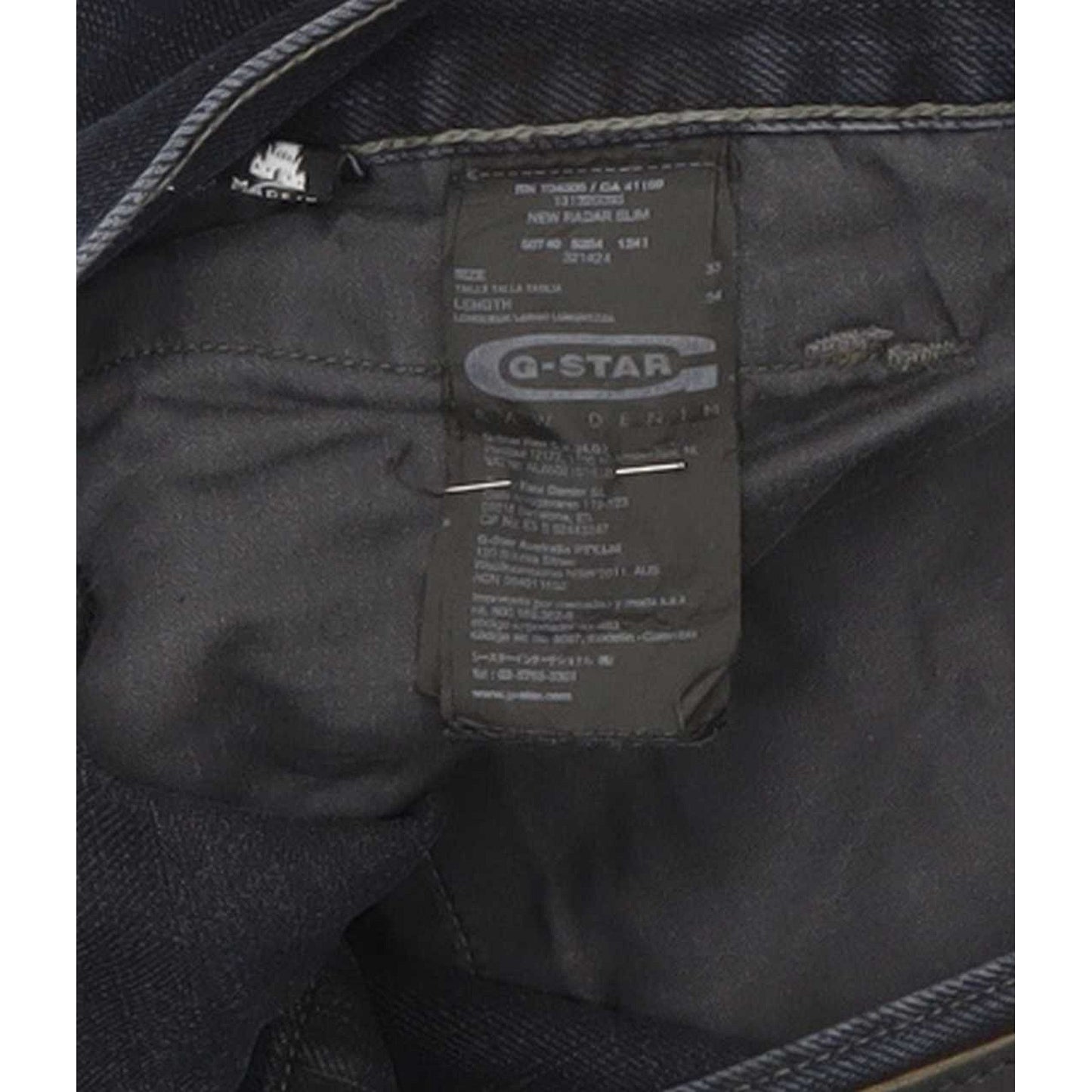 G-Star New Radar Men Navy Straight Slim Jeans W33 L32