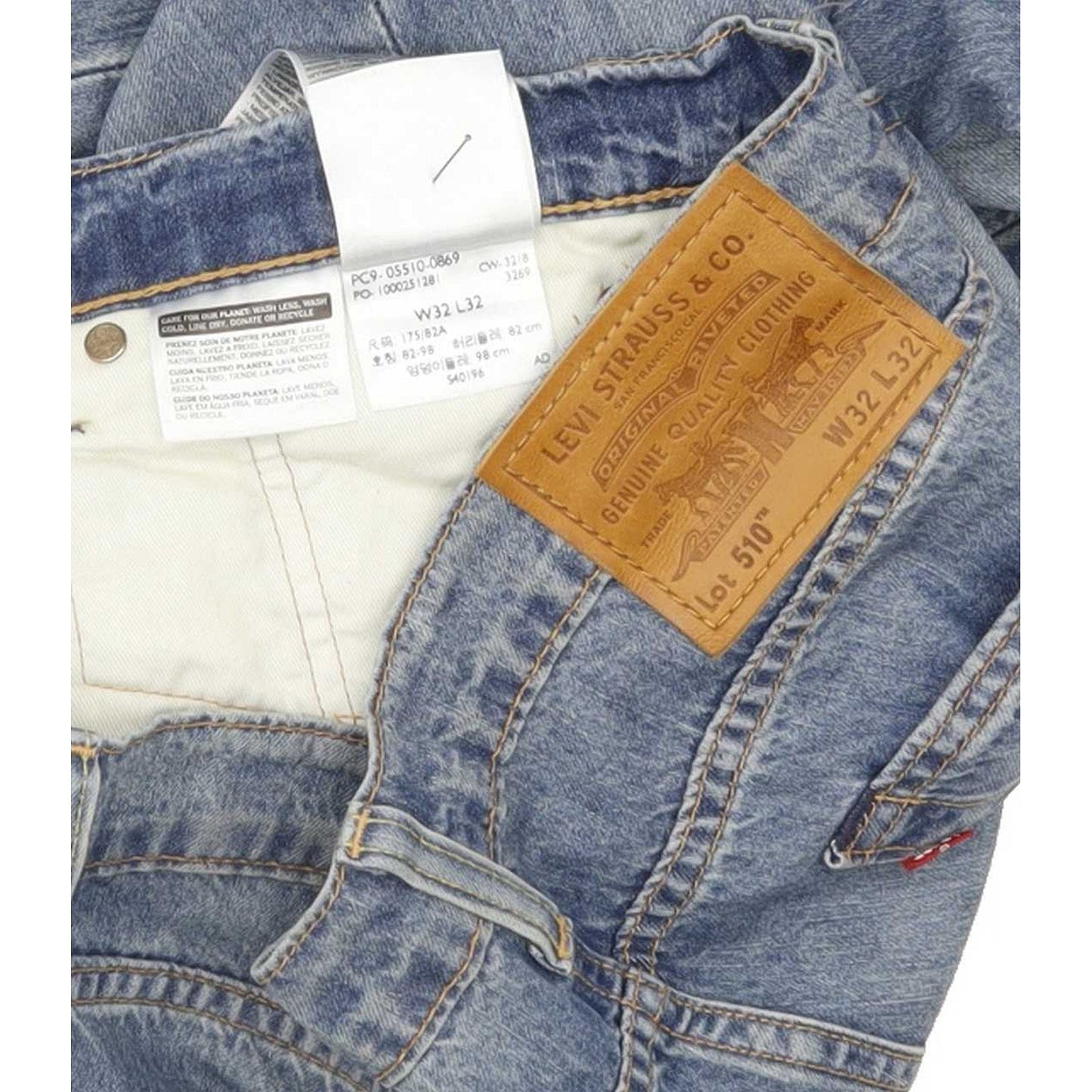Levi's 510 Men Blue Skinny Slim Stretch Jeans W32 L31