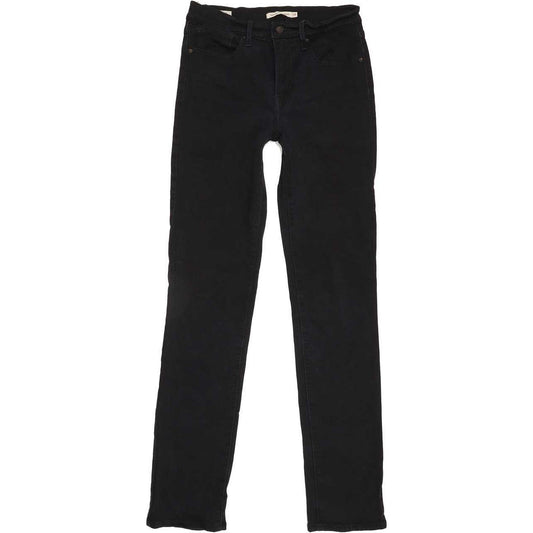 Levi's 724 High Rise Women Black Straight Stretch Jeans W28 L33