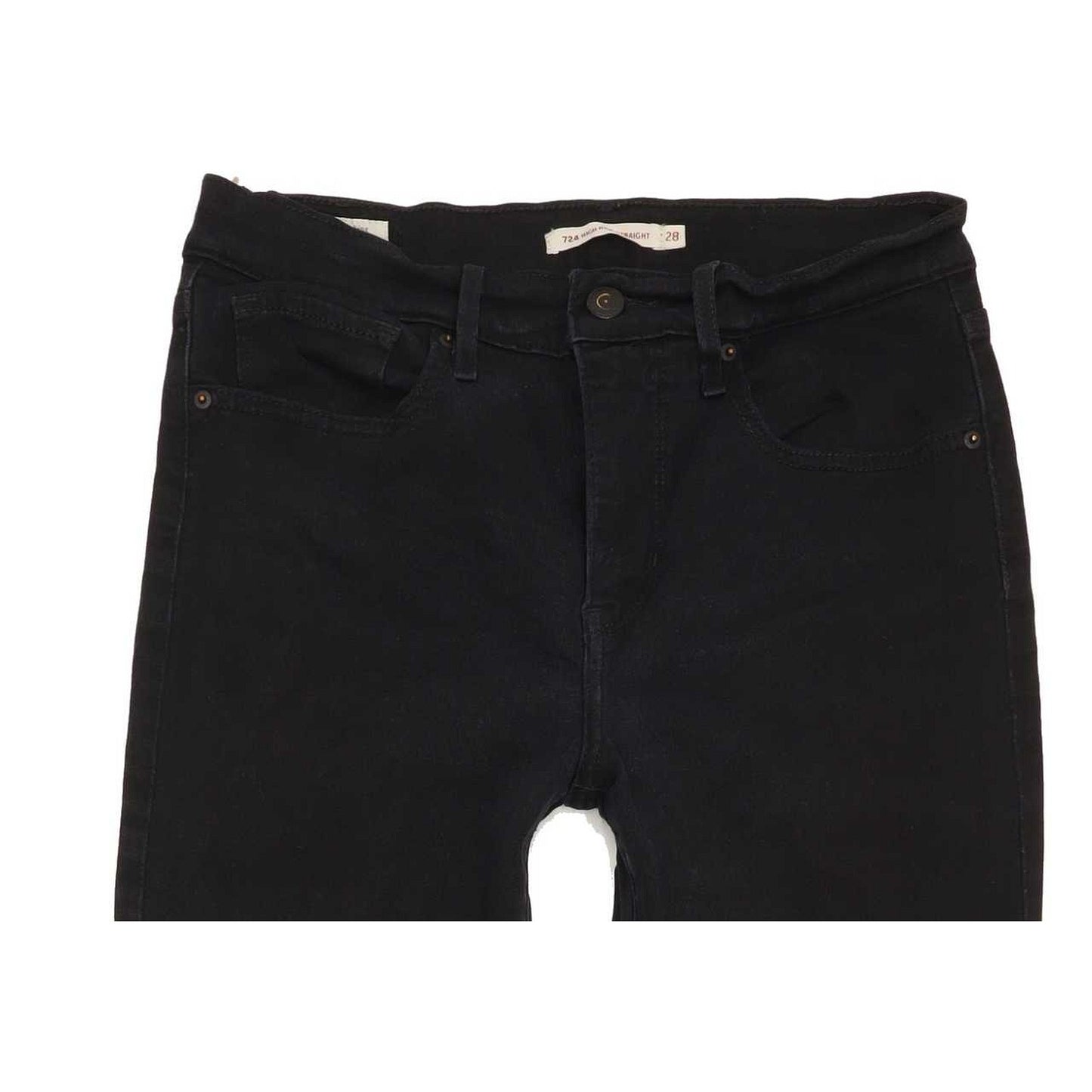 Levi's 724 High Rise Women Black Straight Stretch Jeans W28 L33