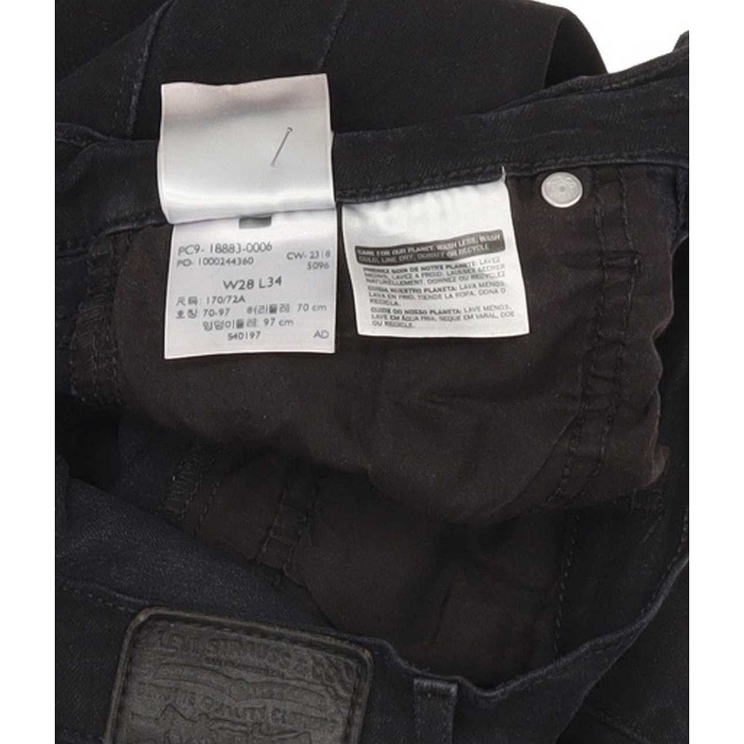 Levi's 724 High Rise Women Black Straight Stretch Jeans W28 L33