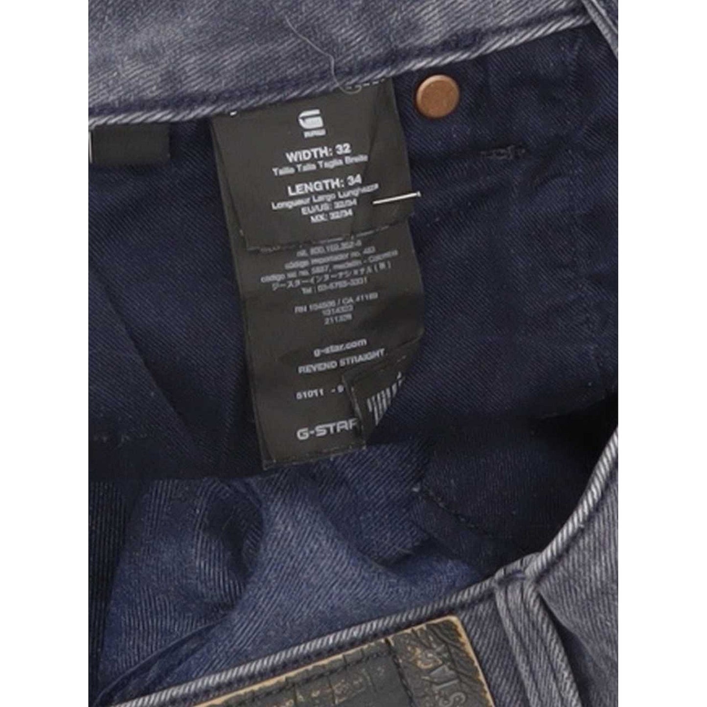 G-Star Revend Men Blue Straight Regular Stretch Jeans W32 L33