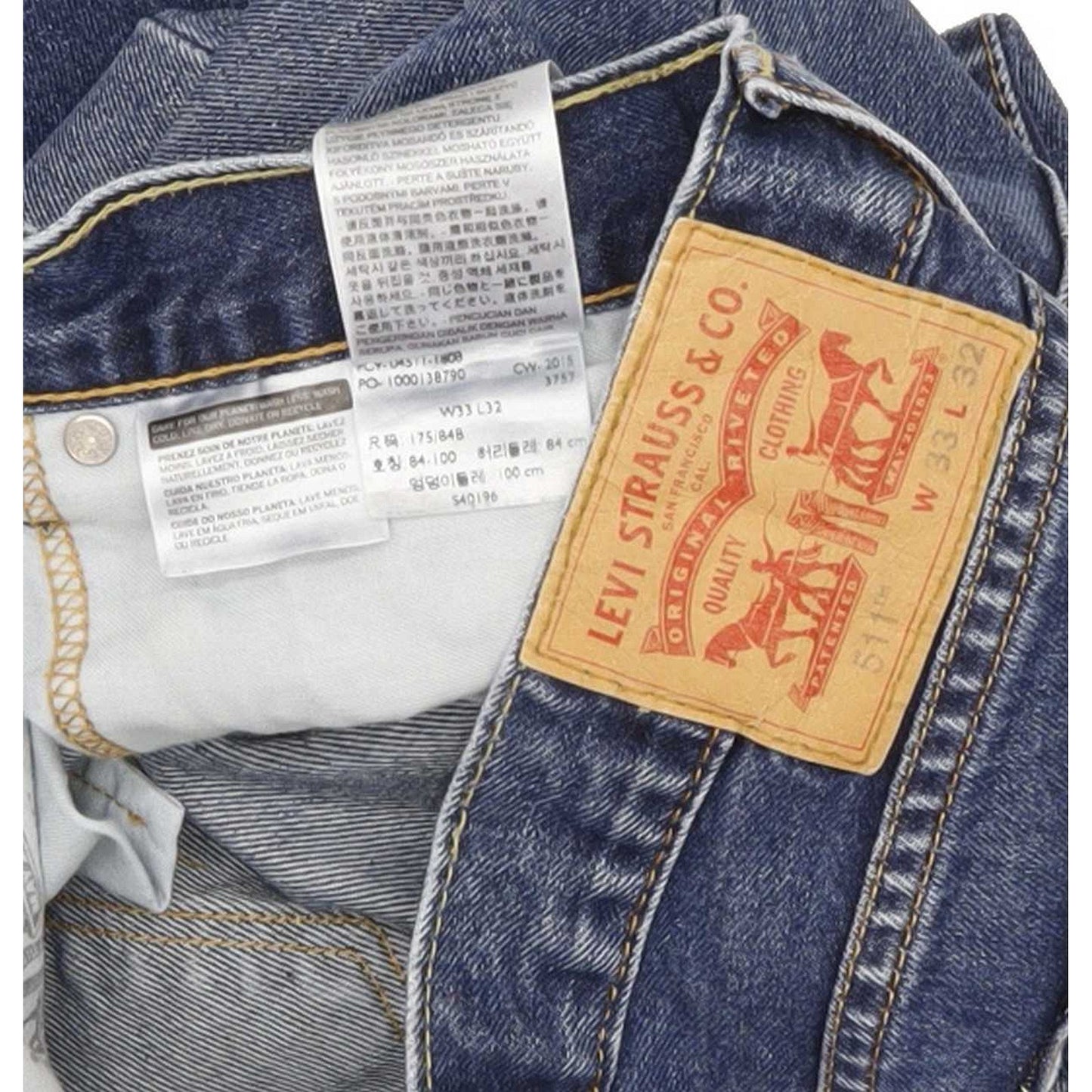 Levi's 511 Men Blue Straight Slim Jeans W33 L32