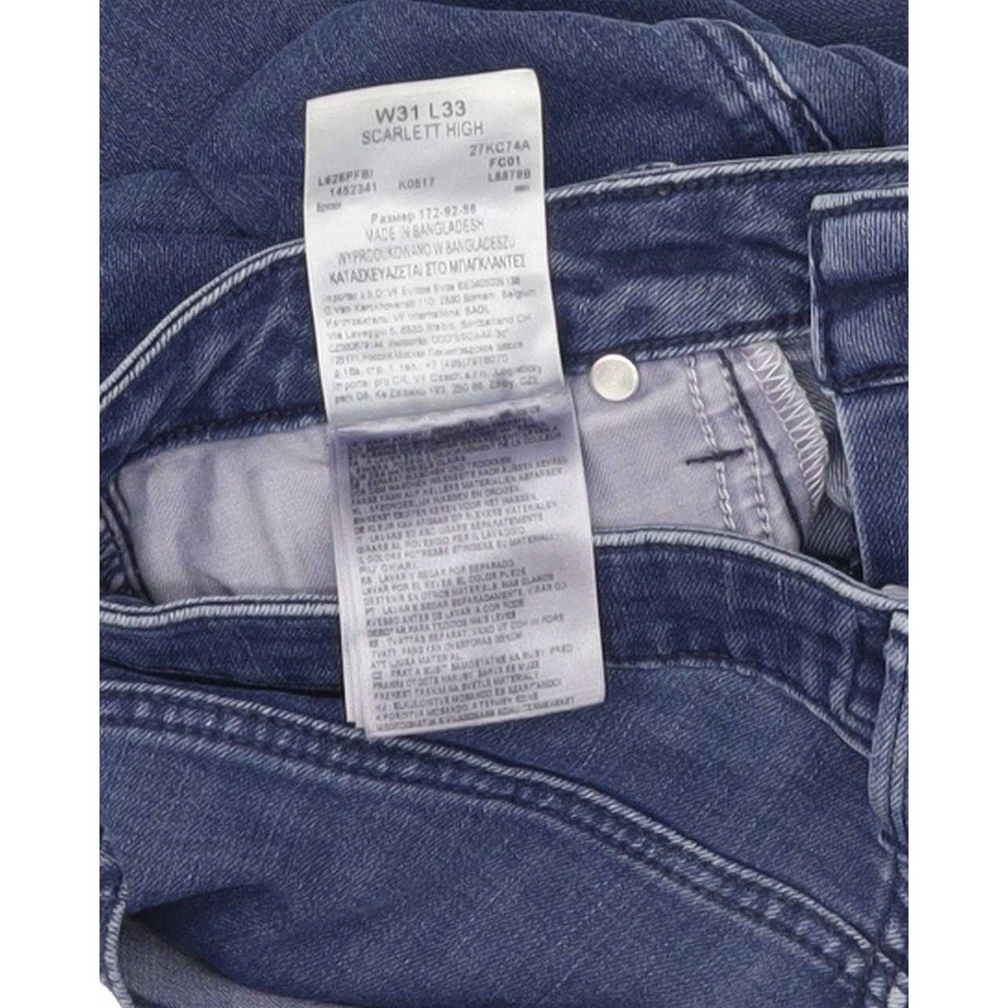 Lee Scarlet High Rise Blue Skinny Slim Stretch Jeans High Waisted W31 L31