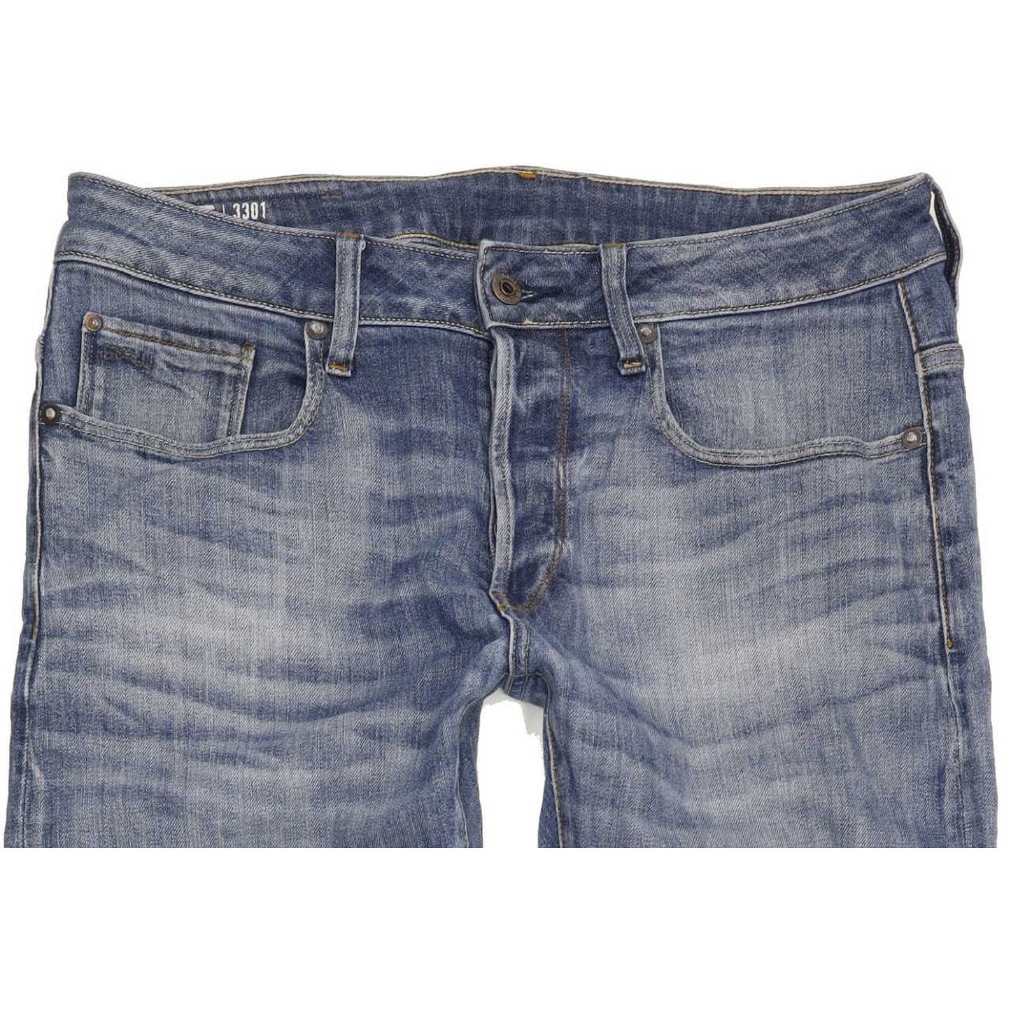 G-Star 3301 Men Blue Straight Slim Stretch Jeans W31 L29