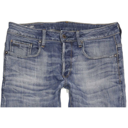 G-Star 3301 Men Blue Straight Slim Stretch Jeans W31 L29