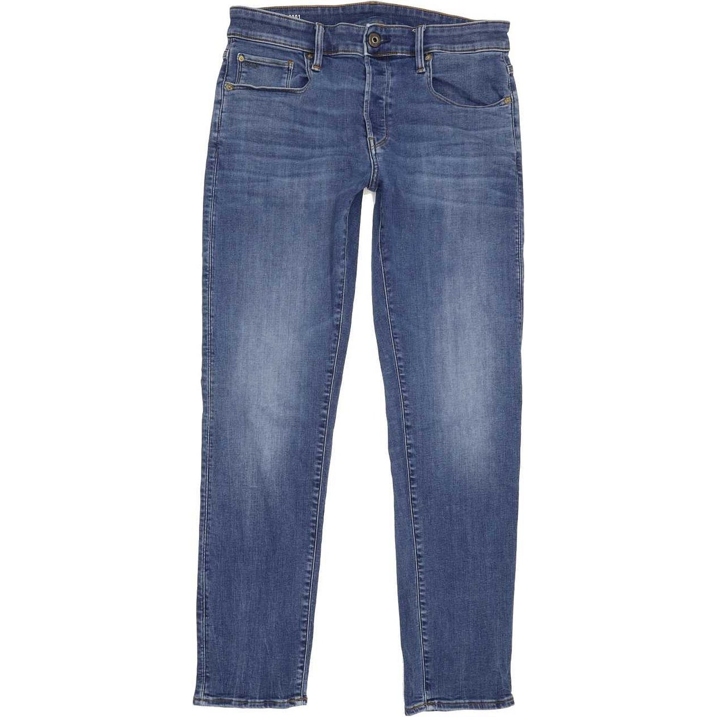 G-Star 3301 Men Blue Straight Slim Stretch Jeans W32 L31