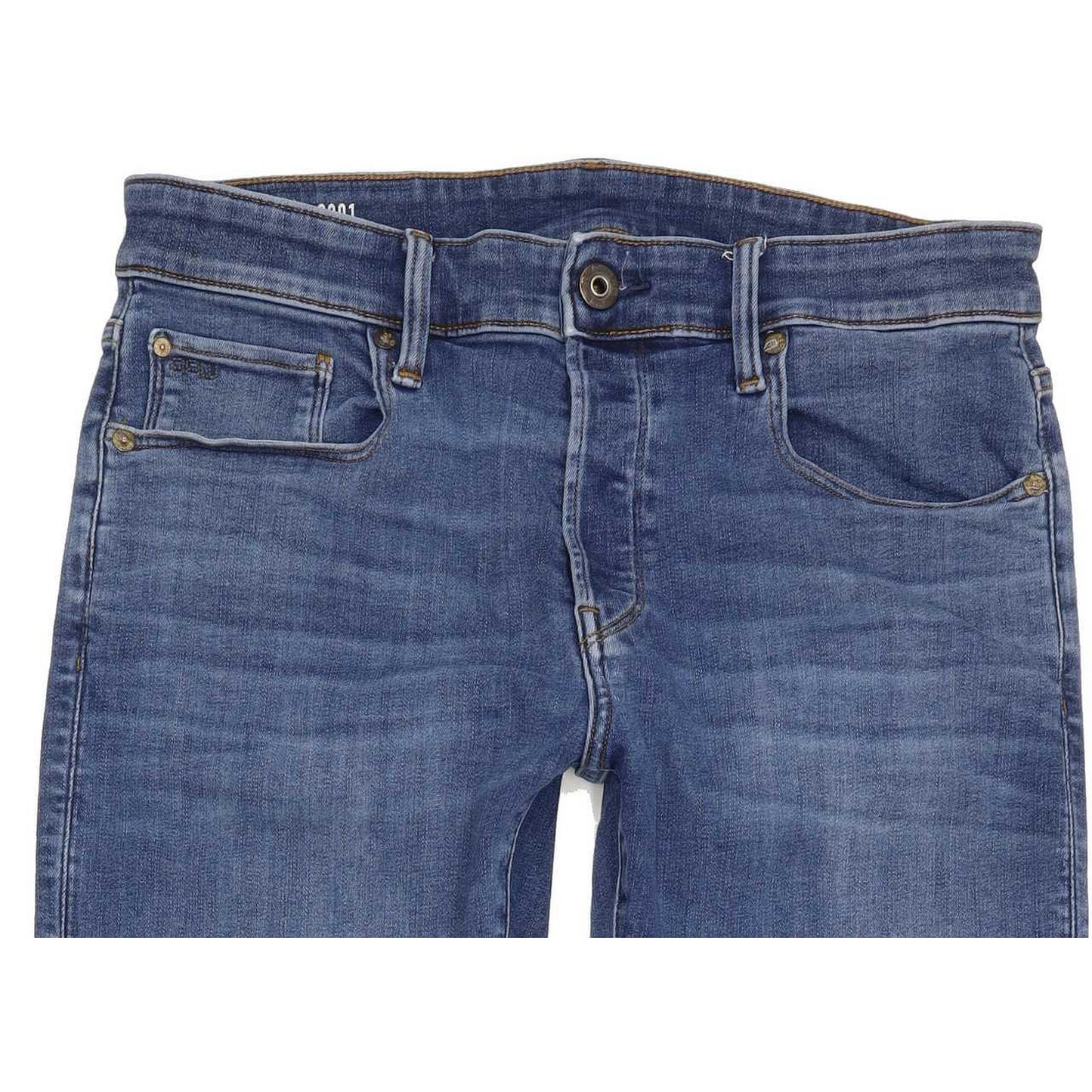 G-Star 3301 Men Blue Straight Slim Stretch Jeans W32 L31