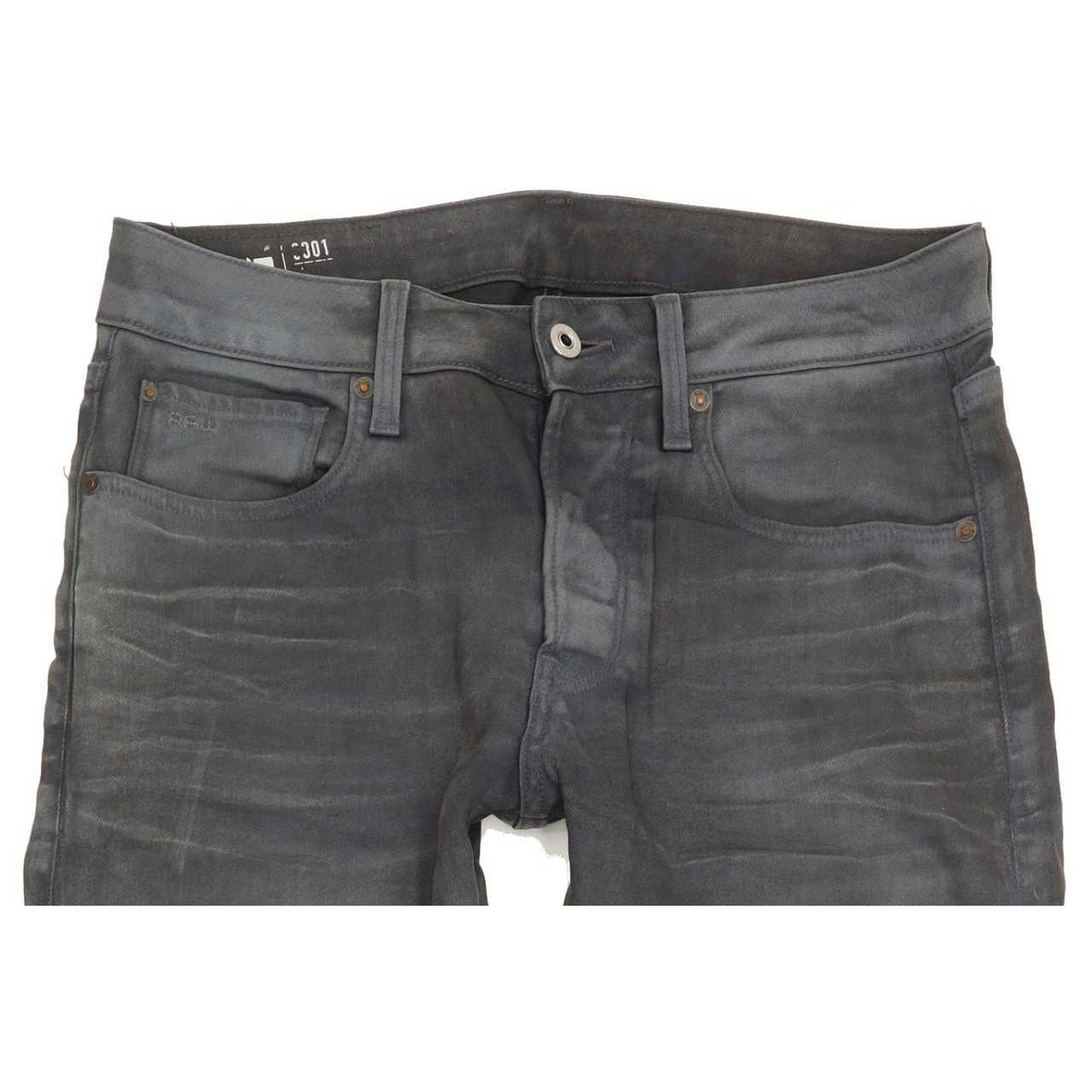 G-Star 3301 Men Grey Straight Slim Stretch Jeans W30 L29