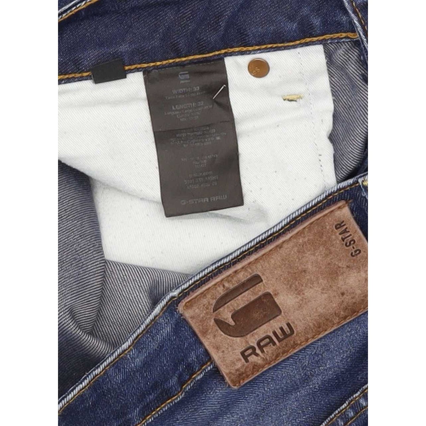G-Star 3301 Men Blue Straight Regular Jeans W33 L31