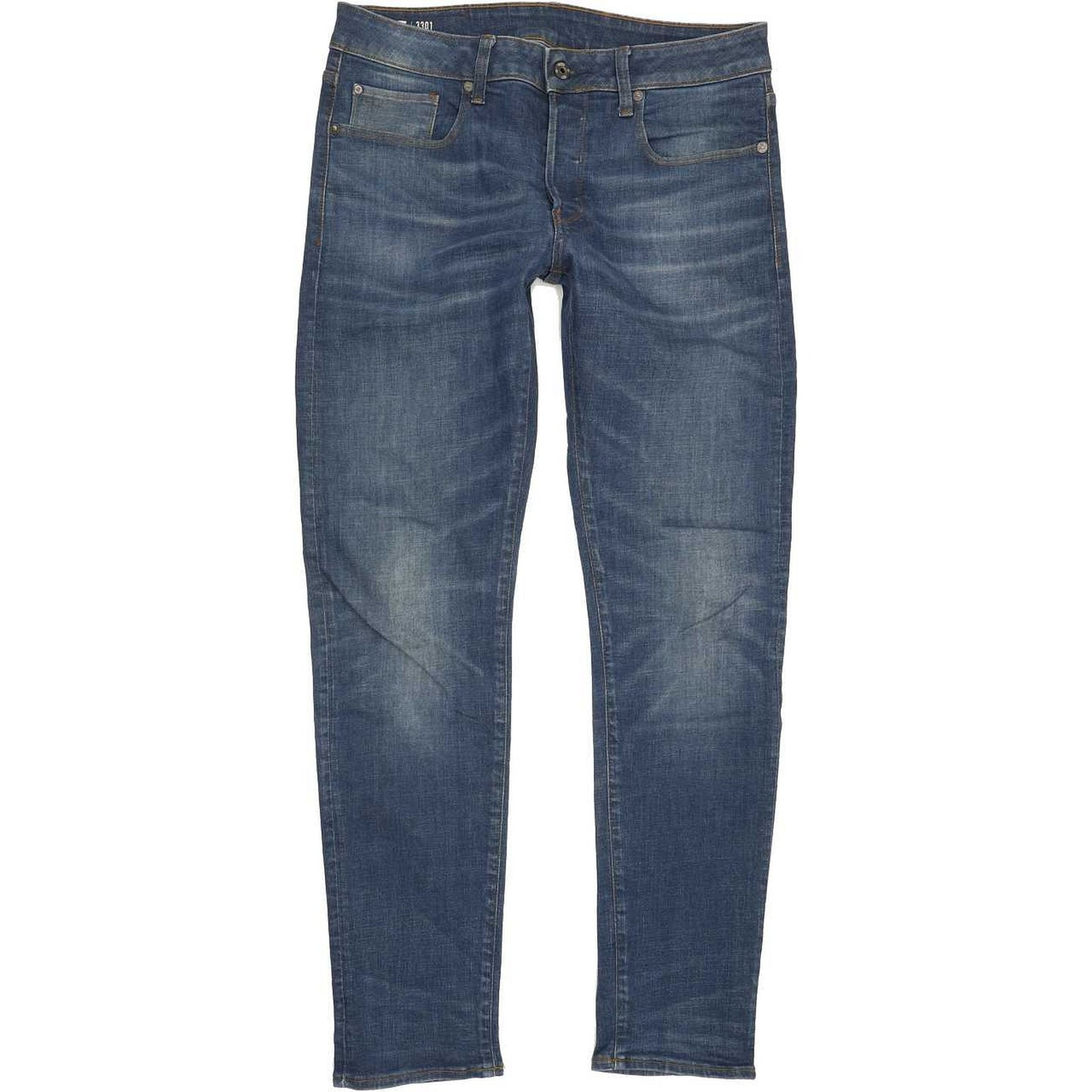 G-Star 3301 Men Blue Straight Slim Stretch Jeans W31 L32