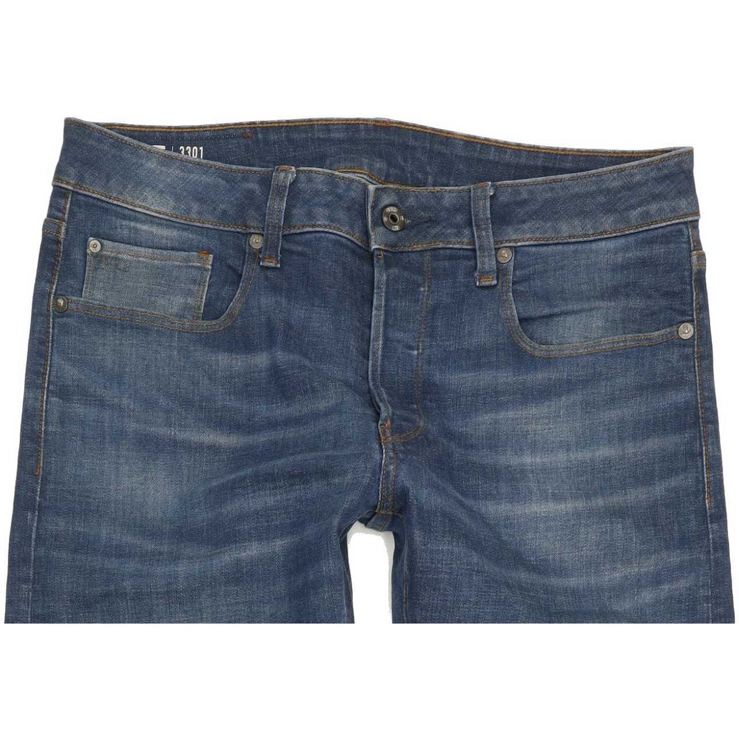 G-Star 3301 Men Blue Straight Slim Stretch Jeans W31 L32