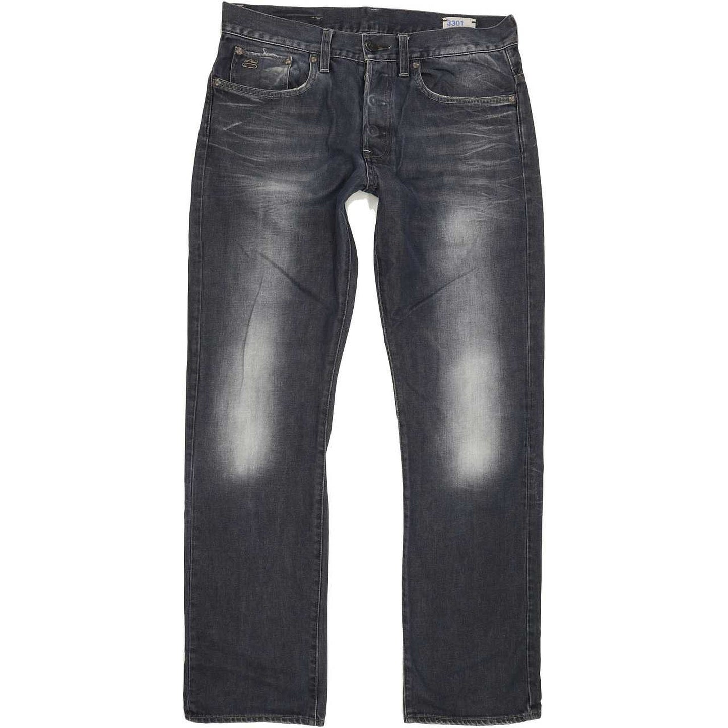 G-Star 3301 Men Blue Straight Regular Jeans W33 L32