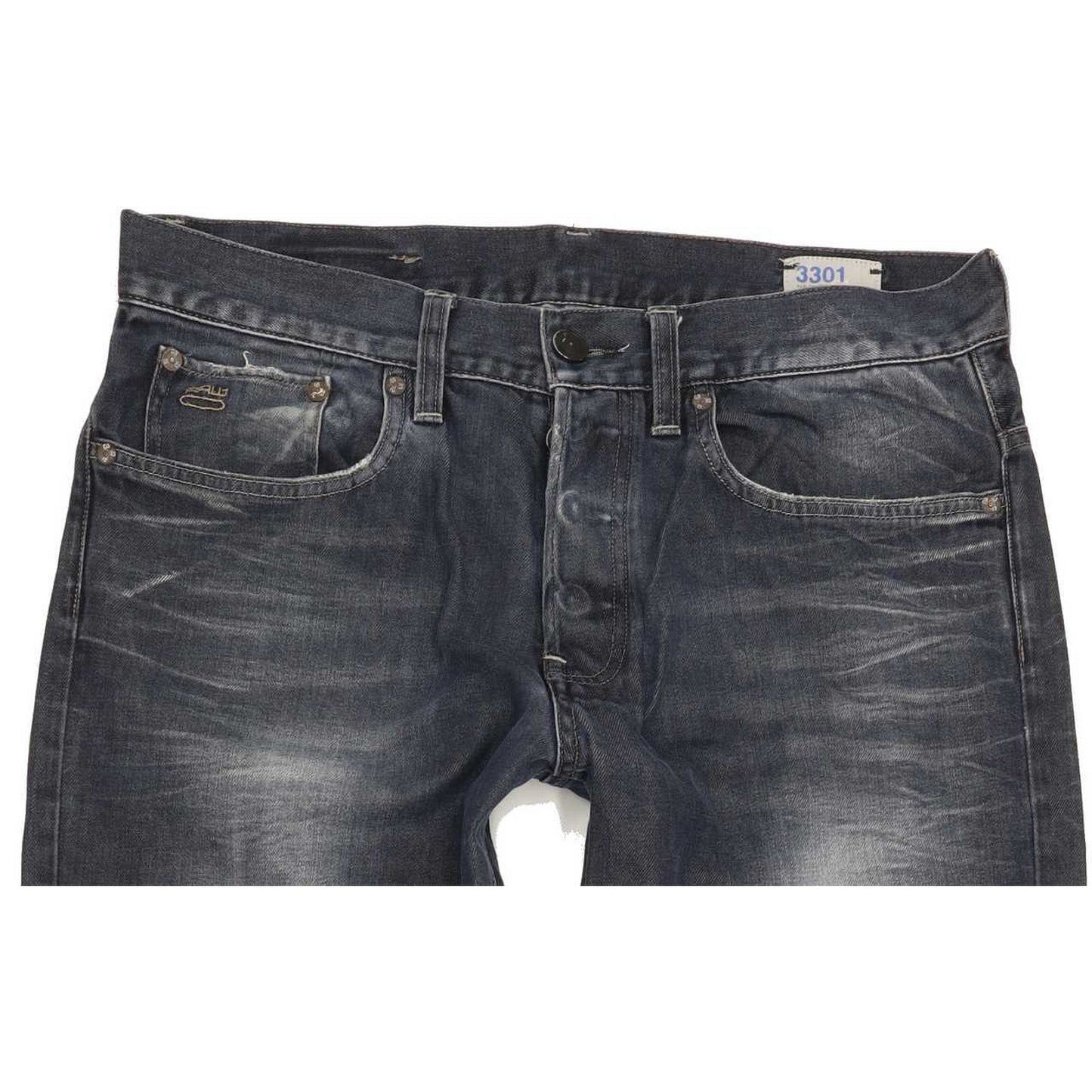 G-Star 3301 Men Blue Straight Regular Jeans W33 L32