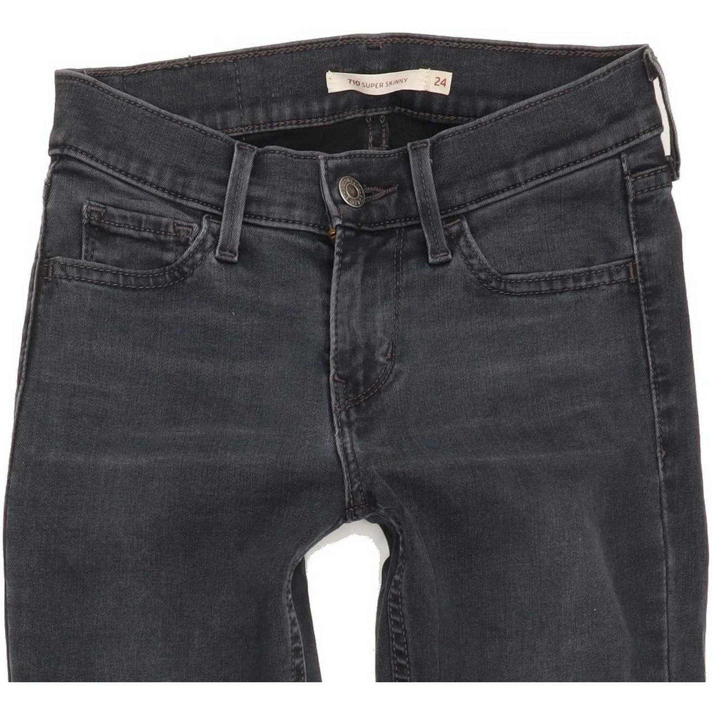 Levi's 710 Women Black Skinny Slim Stretch Jeans W24 L30