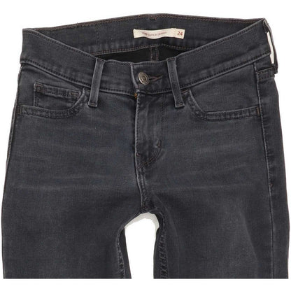 Levi's 710 Women Black Skinny Slim Stretch Jeans W24 L30