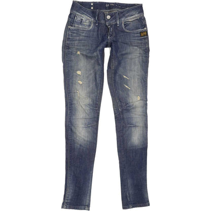 G-Star Fender Women Blue Skinny Slim Stretch Jeans W26 L34