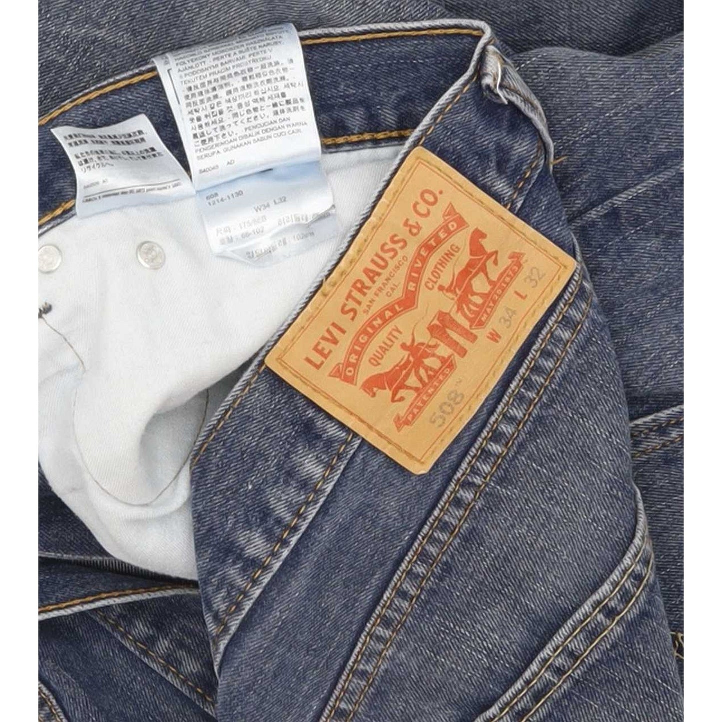 Levi's 508 Men Blue Straight Slim Jeans W34 L29