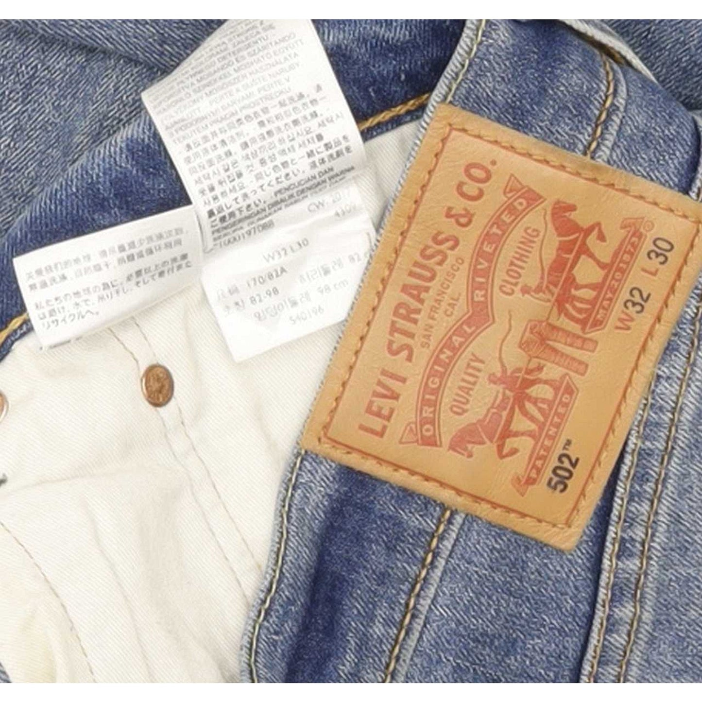 Levi's 502 Men Blue Tapered Slim Stretch Jeans W32 L29