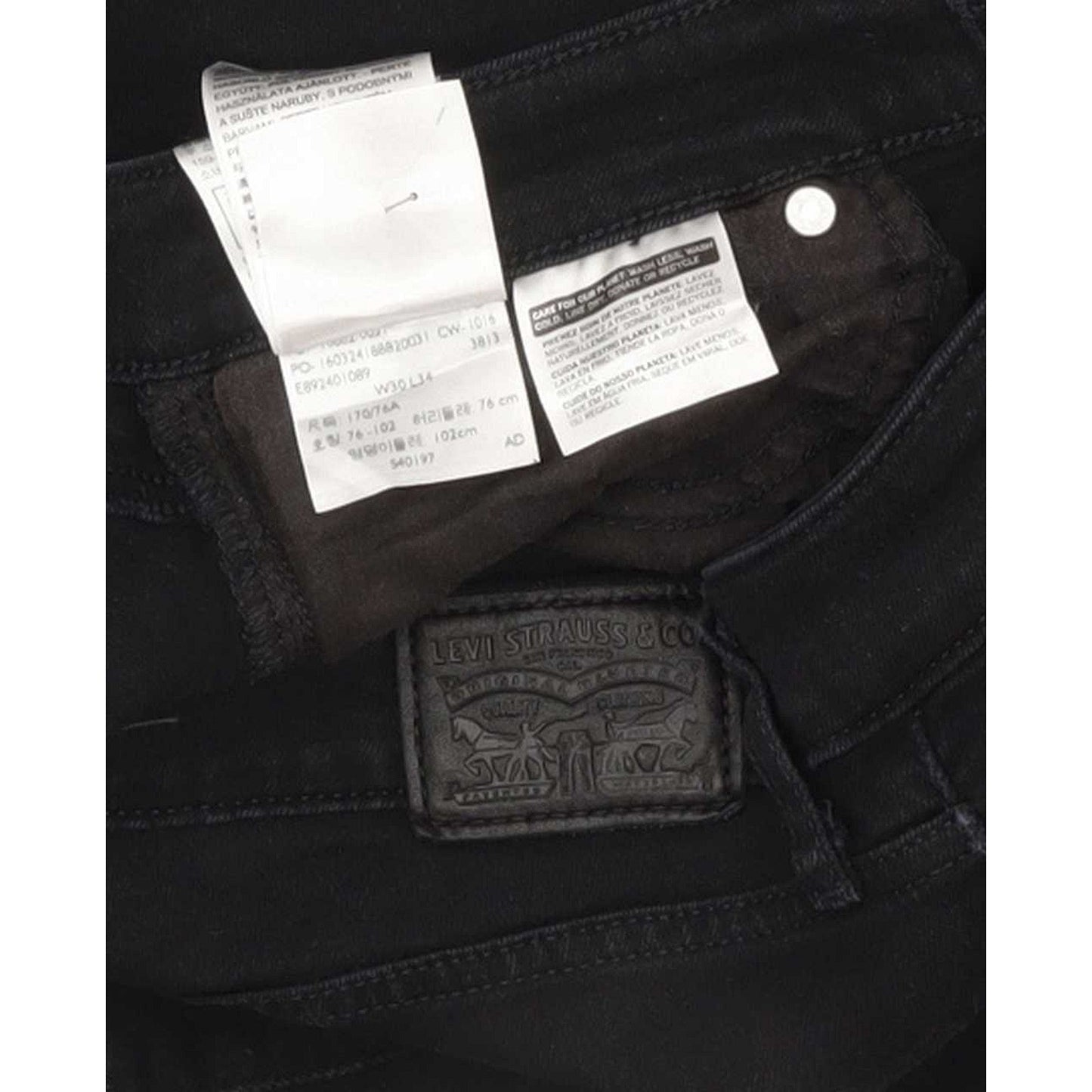 Levi's 721 High Rise Men Black Skinny Stretch Jeans W30 L33