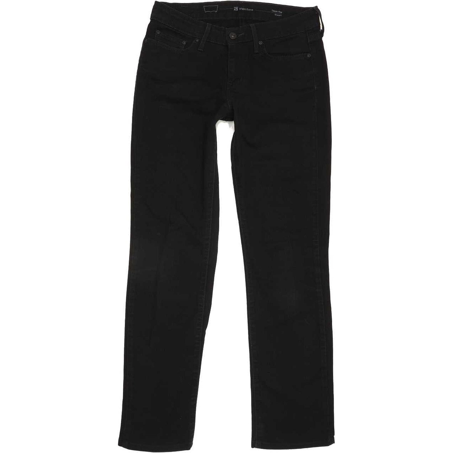 Levi's Slight Curve Women Black Straight Classic Stretch Jeans W28 L29