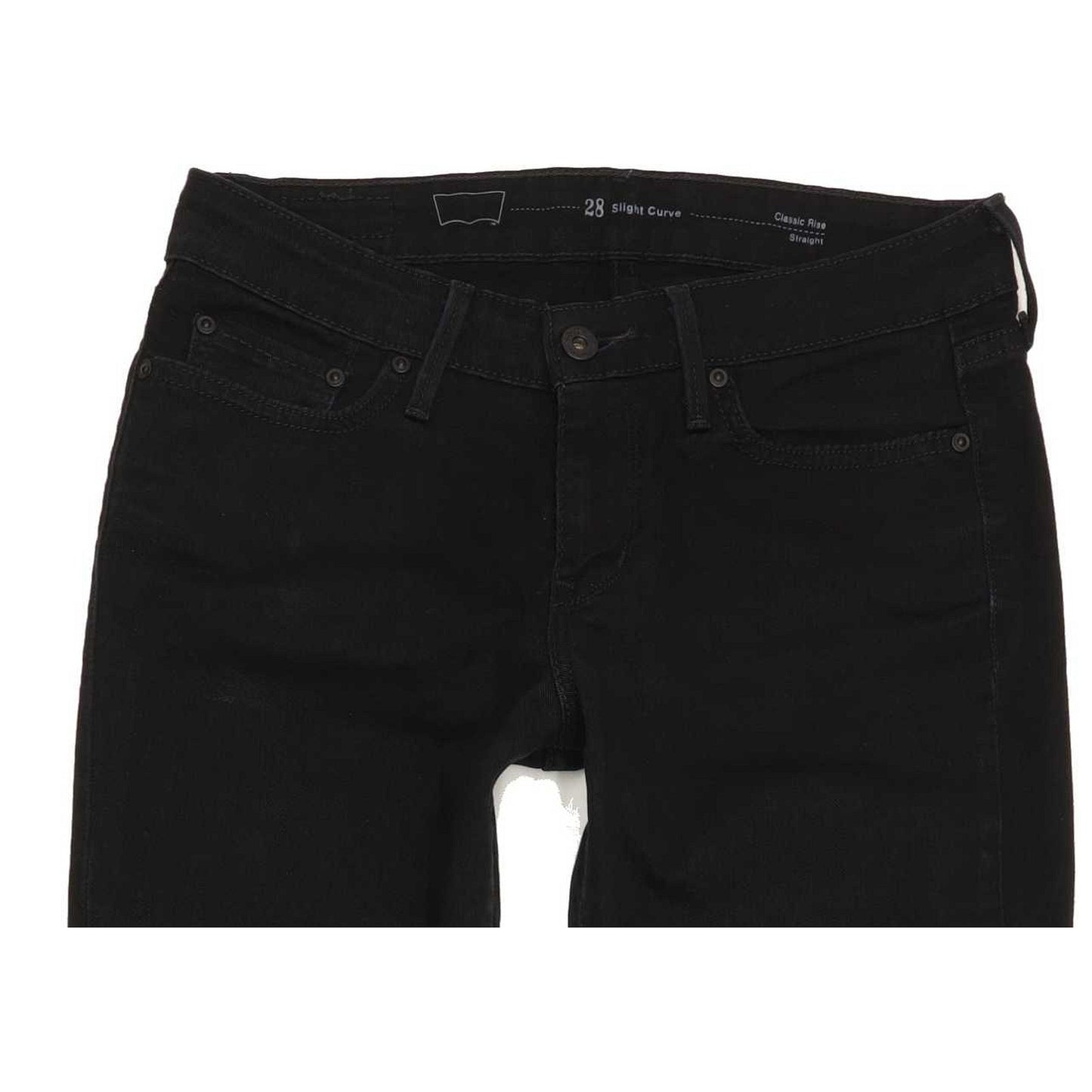 Levi's Slight Curve Women Black Straight Classic Stretch Jeans W28 L29