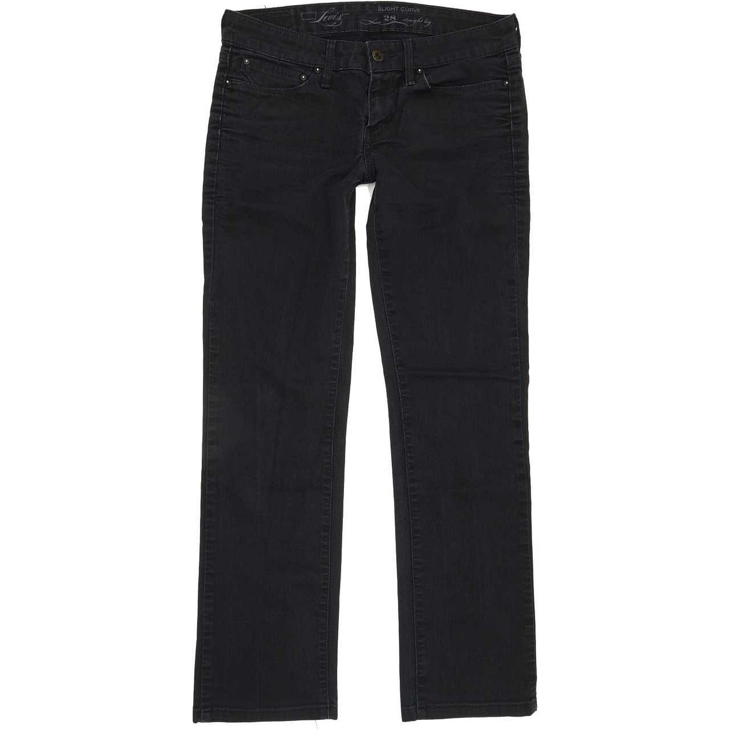 Levi's Slight Curve Women Black Straight Slim Stretch Jeans W28 L28