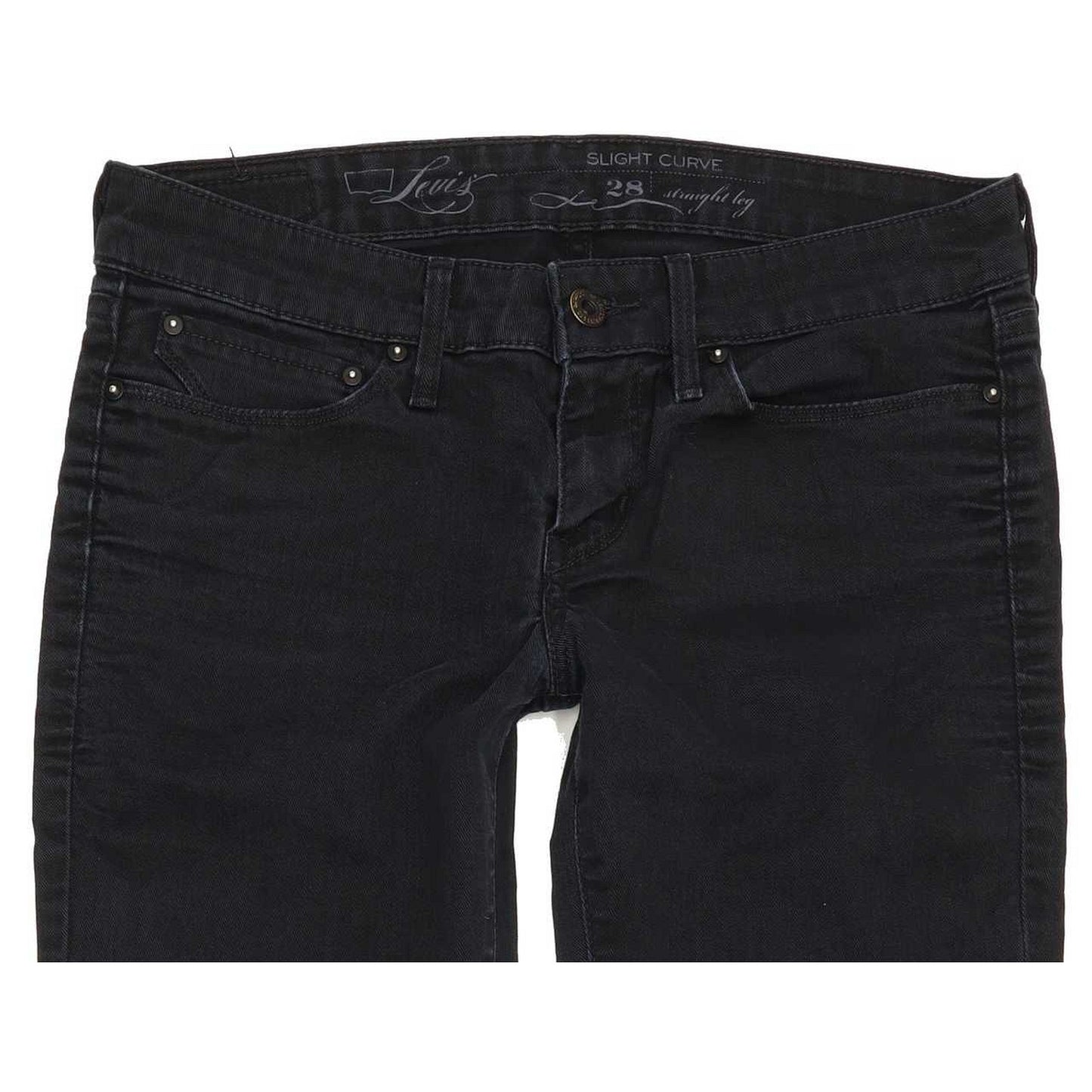 Levi's Slight Curve Women Black Straight Slim Stretch Jeans W28 L28