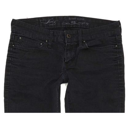 Levi's Slight Curve Women Black Straight Slim Stretch Jeans W28 L28