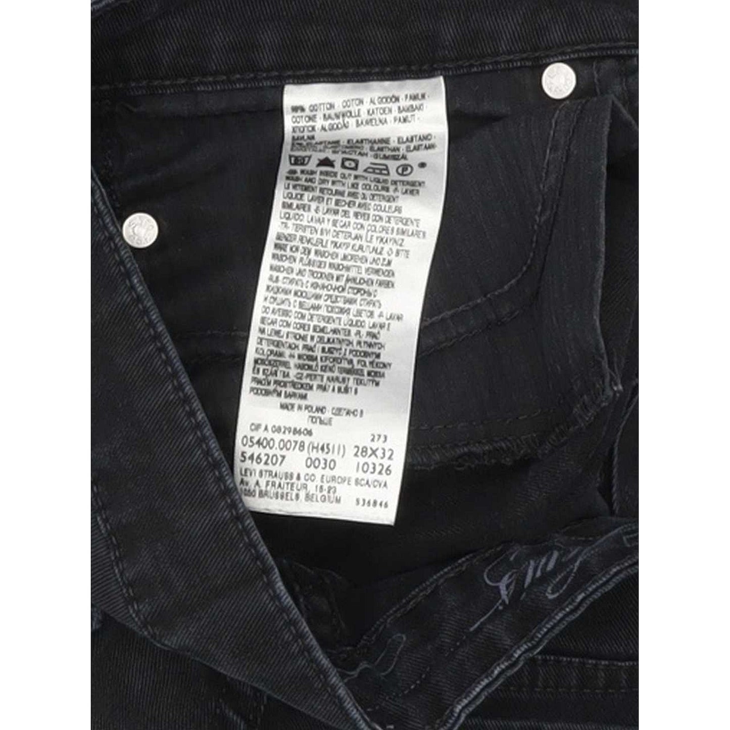 Levi's Slight Curve Women Black Straight Slim Stretch Jeans W28 L28