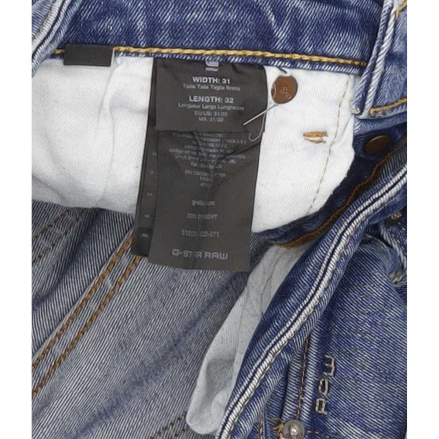 G-Star 3301 Men Blue Straight Slim Stretch Jeans W31 L32