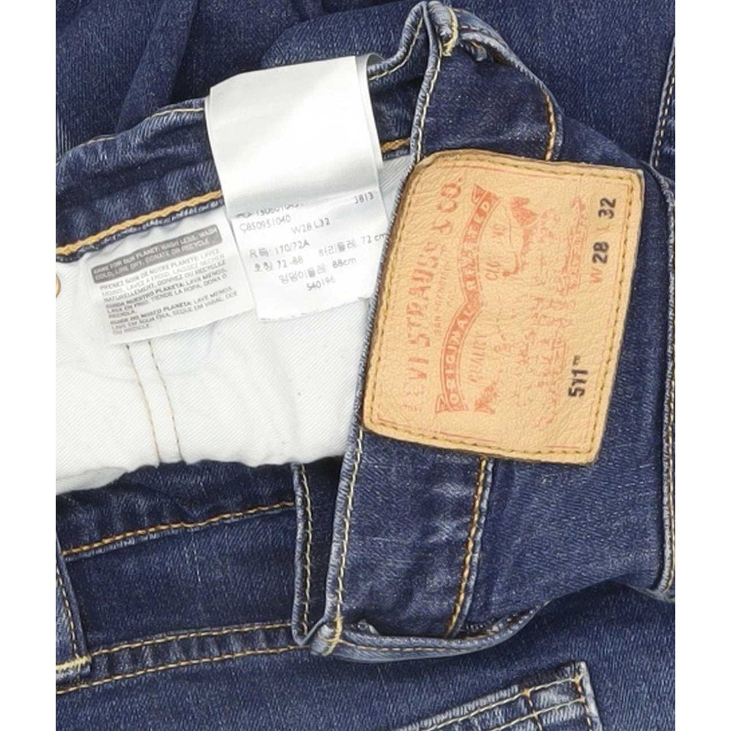 Levi's 511 Men Blue Straight Slim Stretch Jeans W28 L31