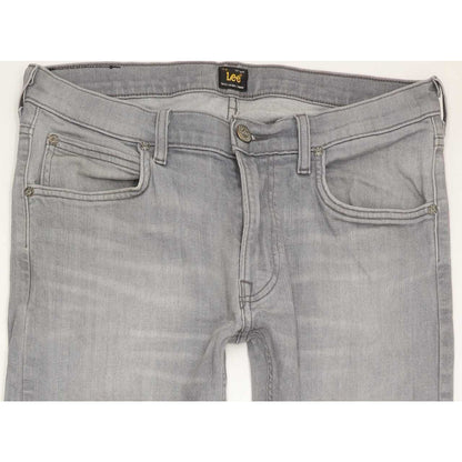 Lee Luke Men Grey Skinny Slim Stretch Jeans W32 L33