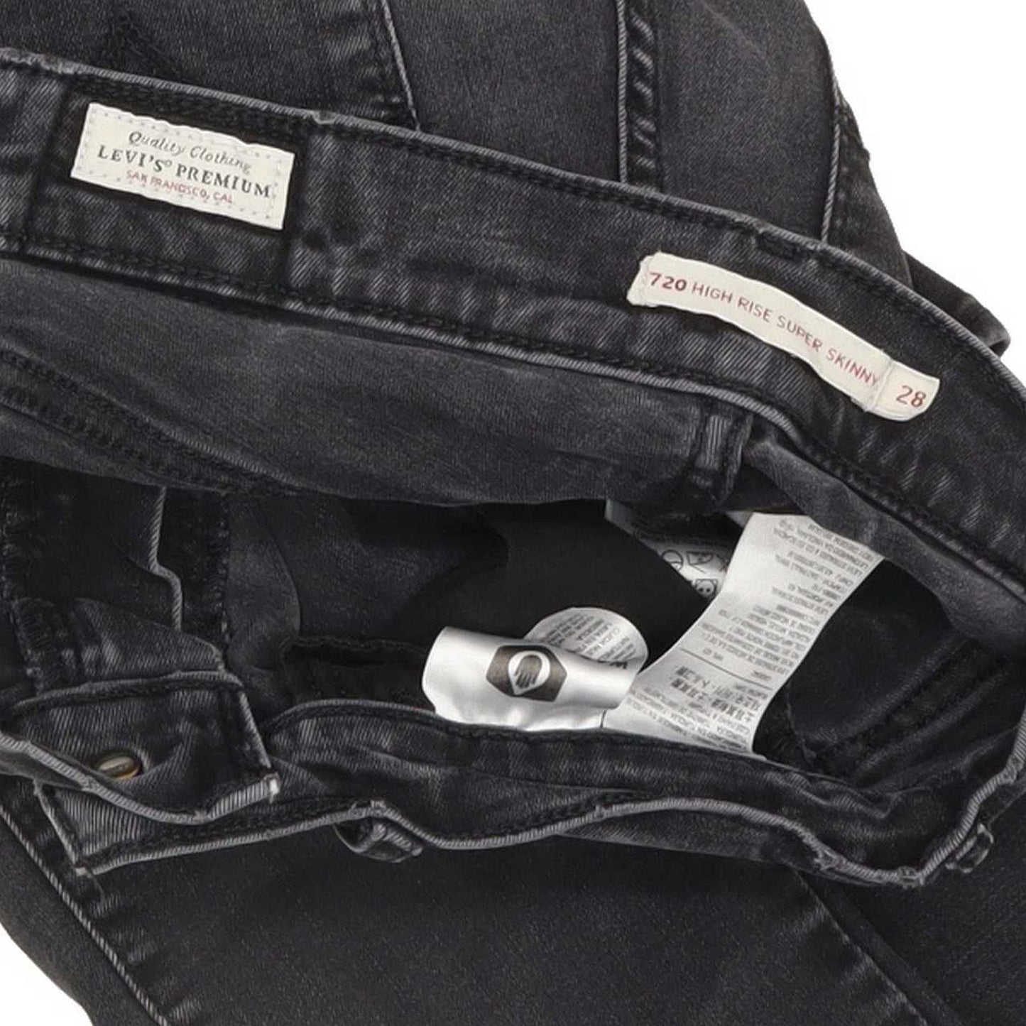 Levi's 720 High Rise Women Charcoal Skinny Stretch Jeans W28 L31
