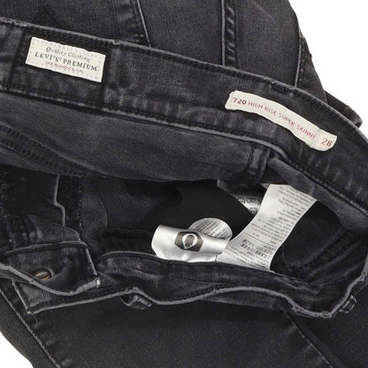 Levi's 720 High Rise Women Charcoal Skinny Stretch Jeans W28 L31