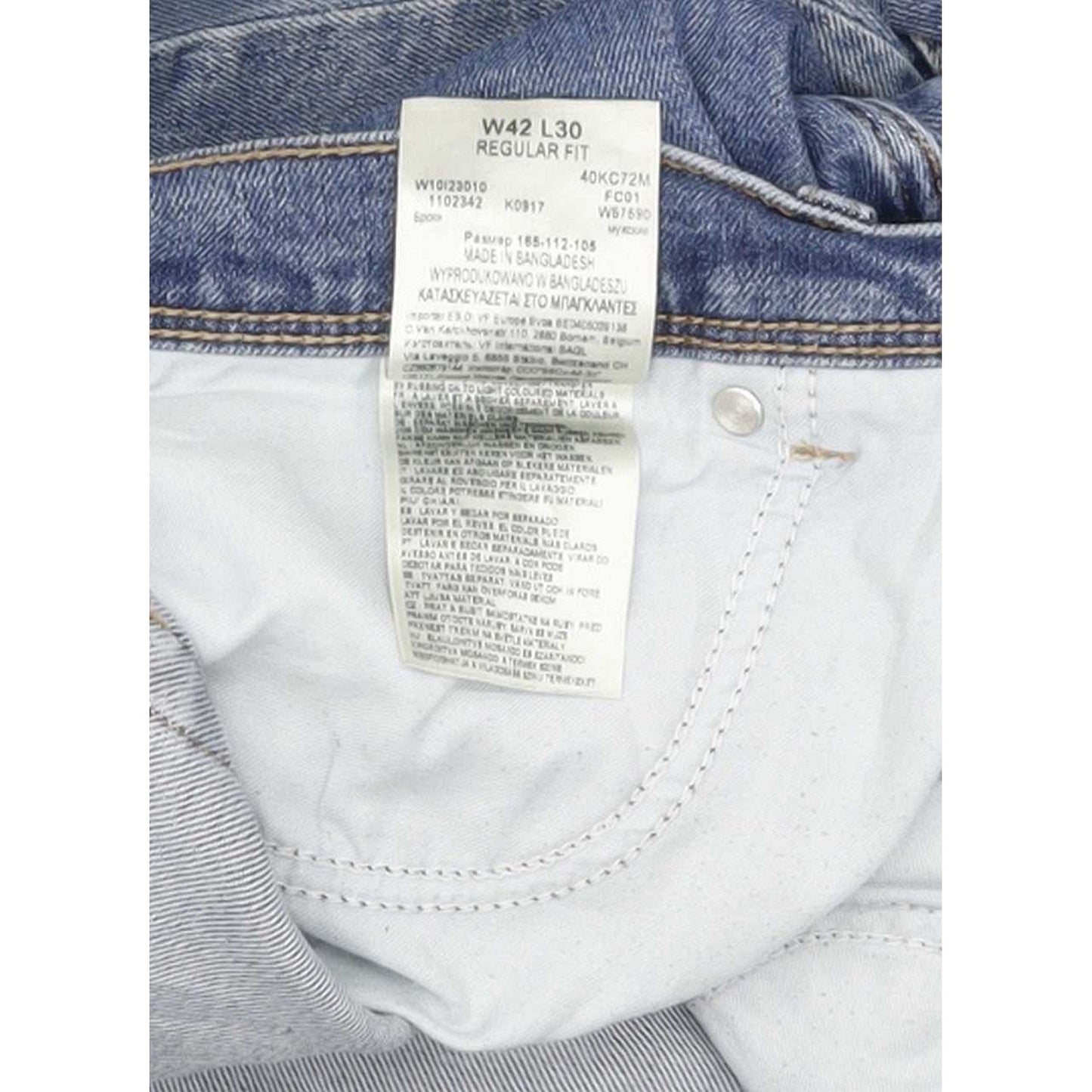 Wrangler Men Blue Straight Regular Stretch Jeans W43 L30