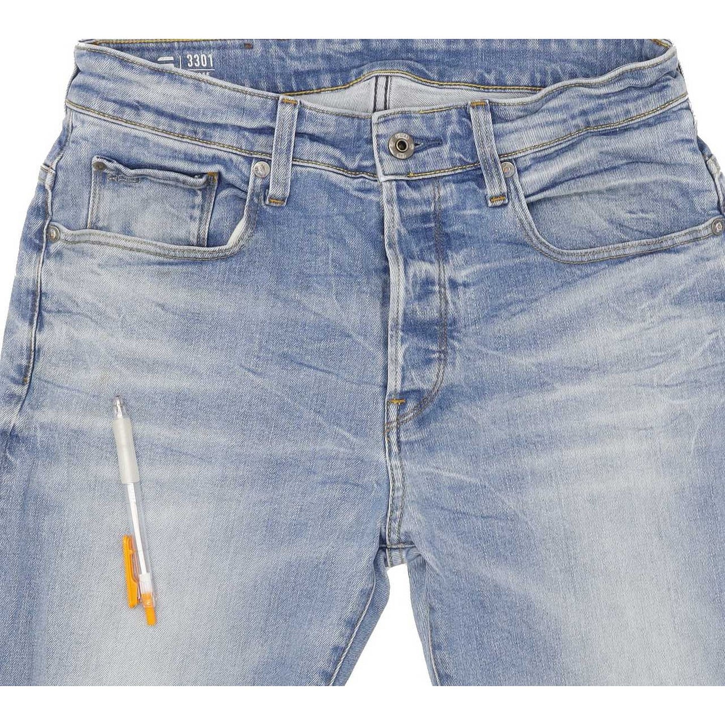 G-Star 3301 Men Blue Straight Loose Stretch Jeans W31 L32