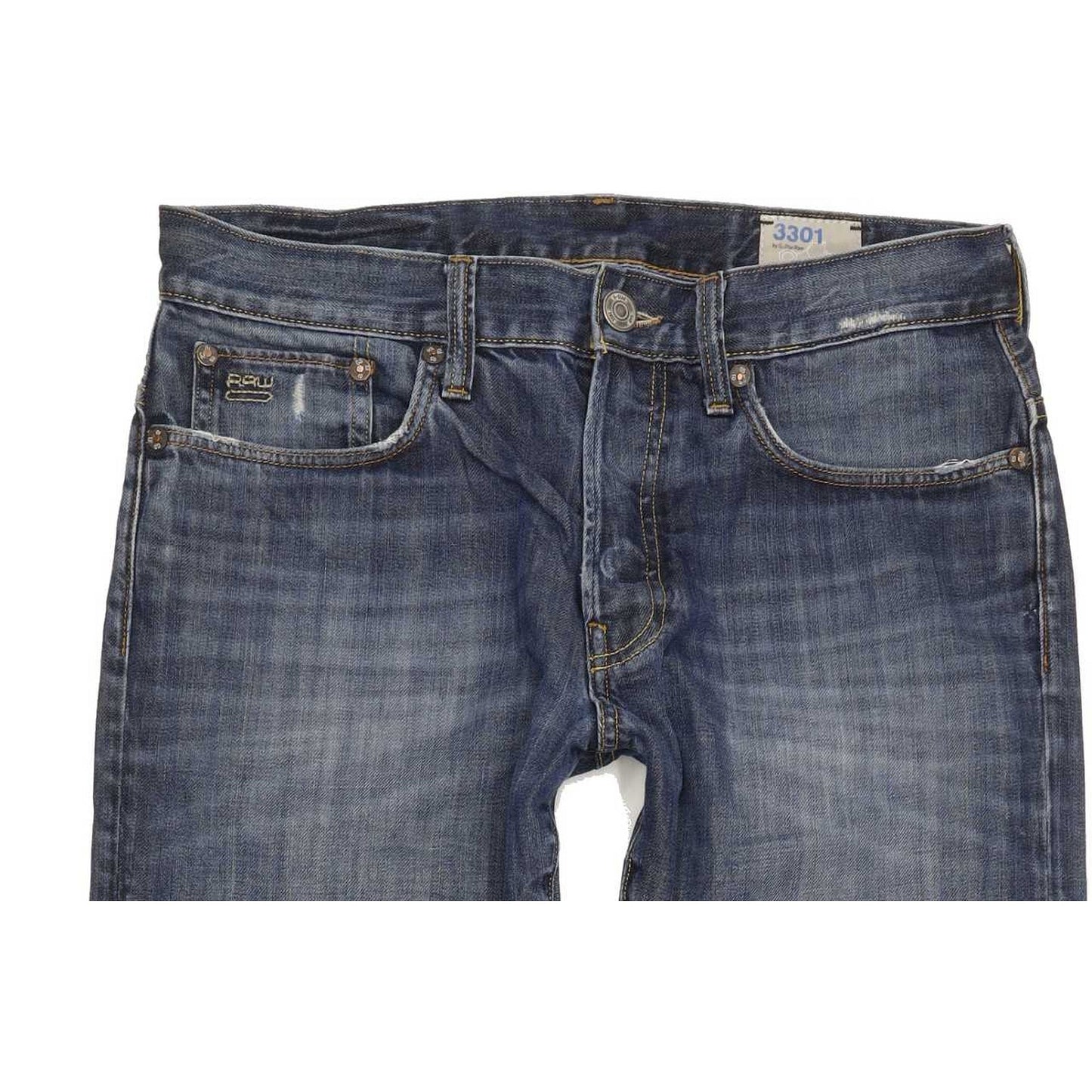 G-Star 3301 Men Blue Straight Slim Jeans W31 L31